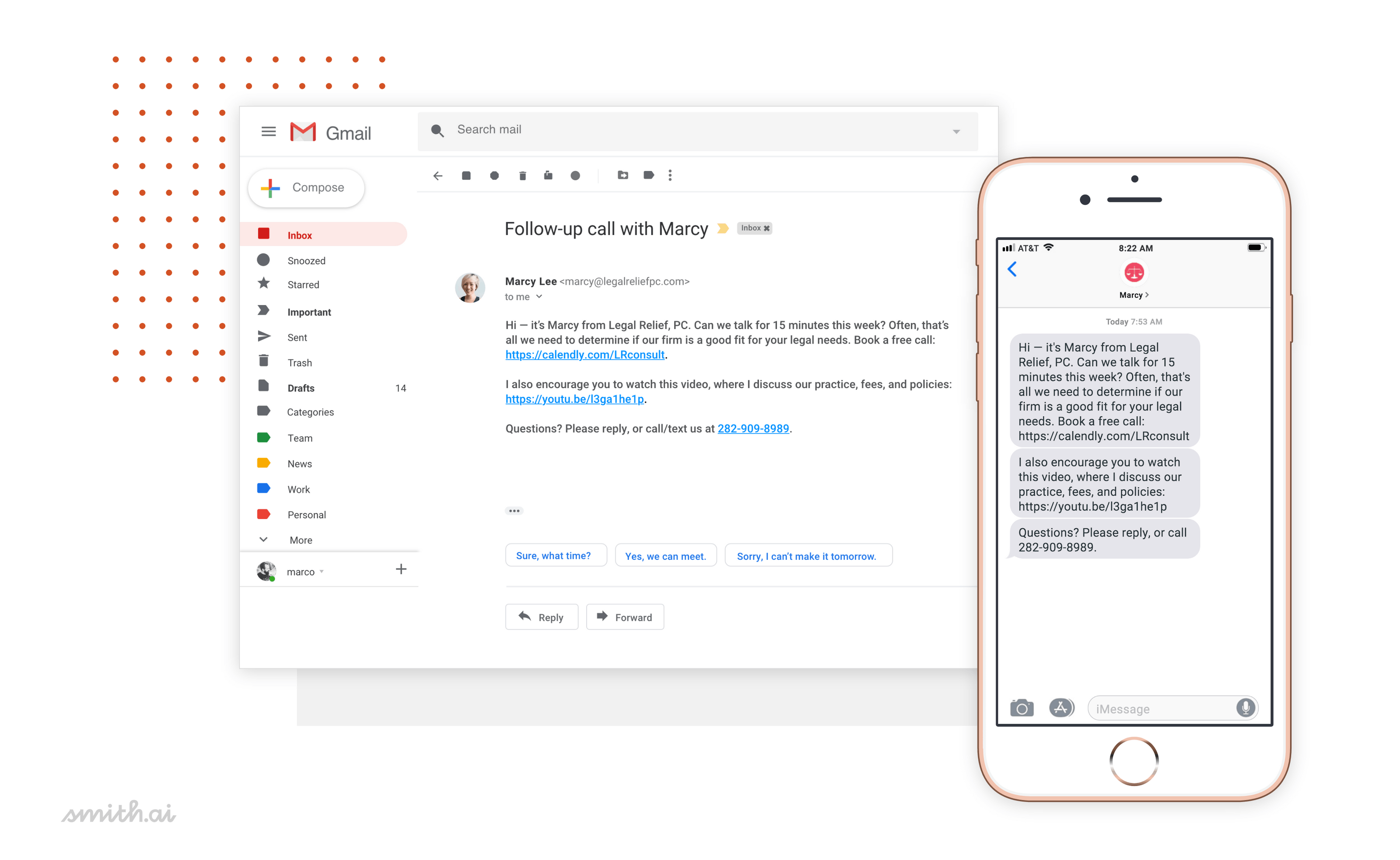 New Smith ai Receptionists Can Now Send Follow Up Texts Emails To 